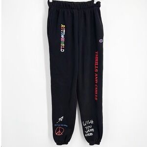 Travis Scott Astroworld Champion Reverse Weave Sweatpants Black Small